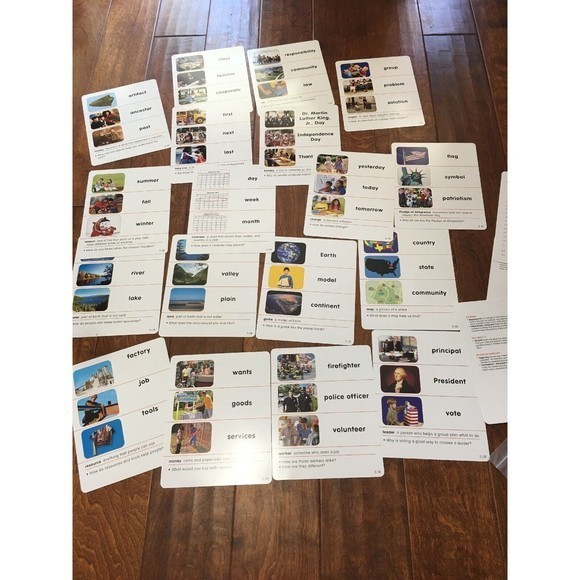 Harcourt Social‎ Studies: Vocab Picture Cards Kindergarten History 10”x 8”Cards - Picture 3 of 12